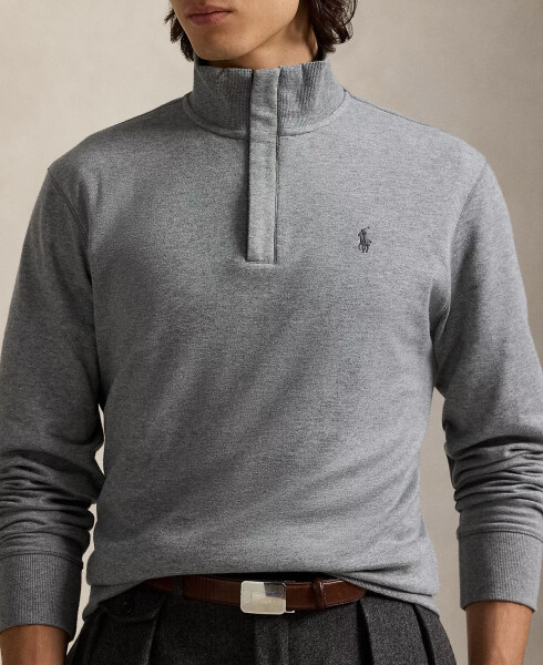 Men's Luxury Jersey Quarter-Zip Pullover Gray - 3