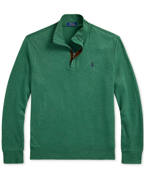 Men's Luxury Jersey Quarter-Zip Pullover Green - 5