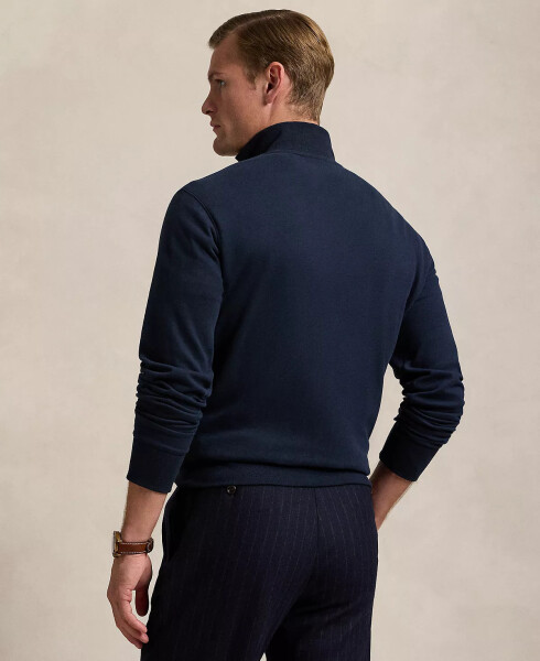 Men's Luxury Jersey Quarter-Zip Pullover Navy - 6