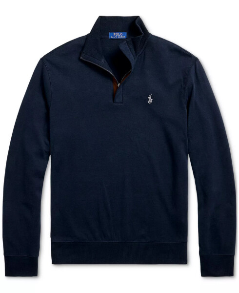 Men's Luxury Jersey Quarter-Zip Pullover Navy - 9