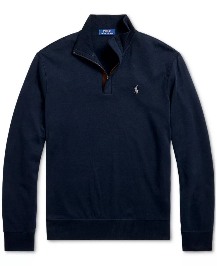 Men's Luxury Jersey Quarter-Zip Pullover Navy - 9