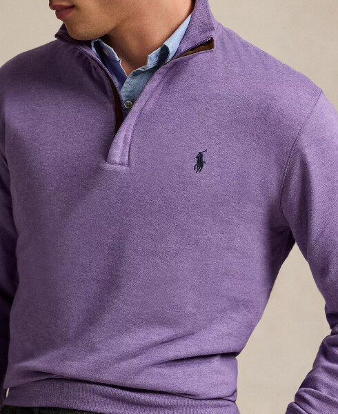 Men's Luxury Jersey Quarter-Zip Pullover Purple - 3