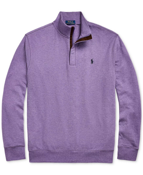 Men's Luxury Jersey Quarter-Zip Pullover Purple - 5