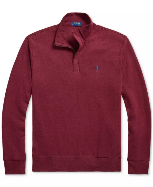 Men's Luxury Jersey Quarter-Zip Pullover Red - 5