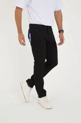 Men's Lycra Denim Regular Fit Jeans-Black 