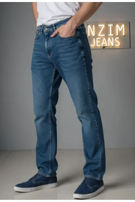 Men's Lycra Denim Regular Fit Jeans-Light Blue - 7