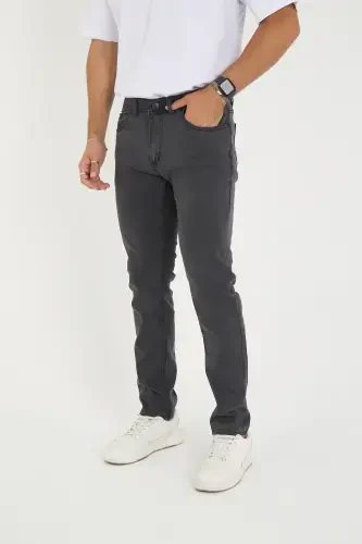 Men's Lycra Denim Regular Fit Jeans-Light Smokey Gray - 3