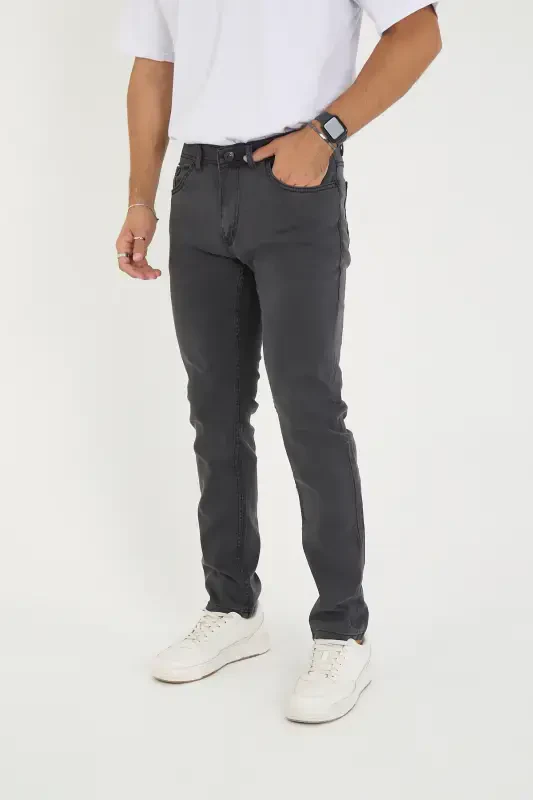 Men's Lycra Denim Regular Fit Jeans-Light Smokey Gray - 3