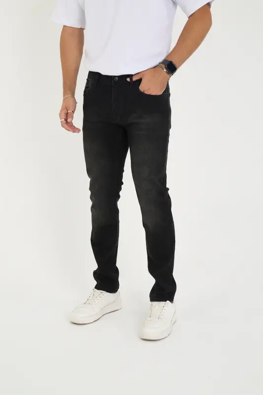 Men's Lycra Denim Regular Fit Jeans-Smoke Gray - 3