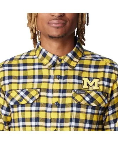 Men's Maize Michigan Wolverines Flare Flannel Long Sleeve Shirt - COLUMBIA (1)