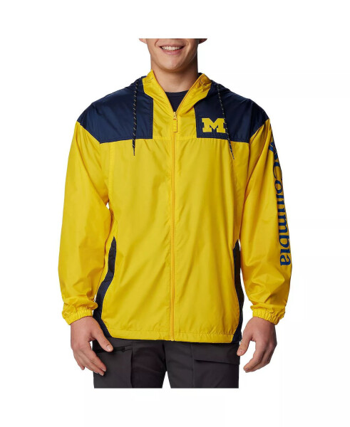 Men's Maize Michigan Wolverines Flash Challenger Omni-Shade Full-Zip Windbreaker Hoodie Jacket Maize - 1