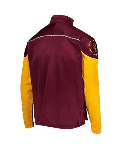 Men's Maroon Arizona State Sun Devils AEROREADY Triko Chorak-Snap Kurtka-Maroon - 3