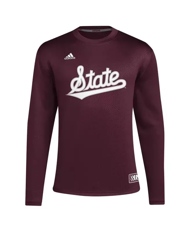Men's Maroon Mississippi State Bulldogs Reverse Retro Baseball Script Pullover Sweatshirt-Maroon - 3