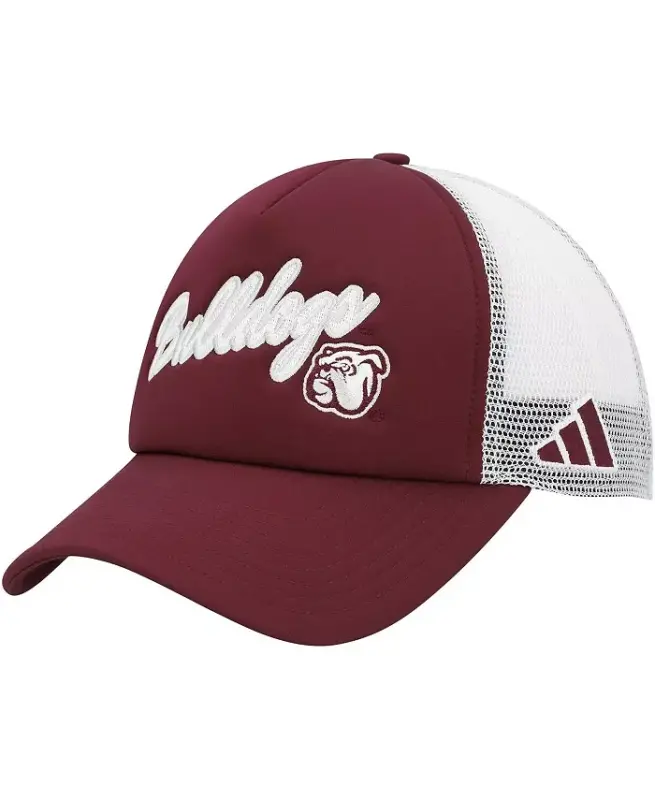 Men's Maroon Mississippi State Bulldogs Script Trucker Snapback Hat-Maroon - 1