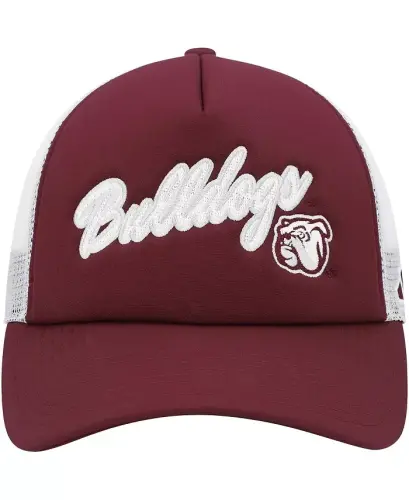 Men's Maroon Mississippi State Bulldogs Script Trucker Snapback Hat-Maroon - ADIDAS (1)