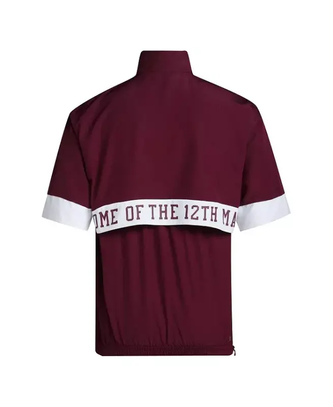 Men's Maroon Texas A&M Aggies Strategy Short Sleeve Half-Zip Jacket-Maroon - 3