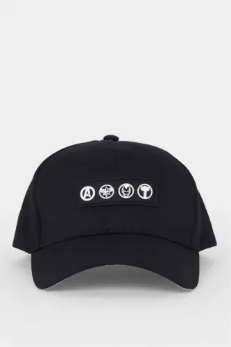Men's Marvel Avengers Woven Baseball Basketball Cap Black - 5