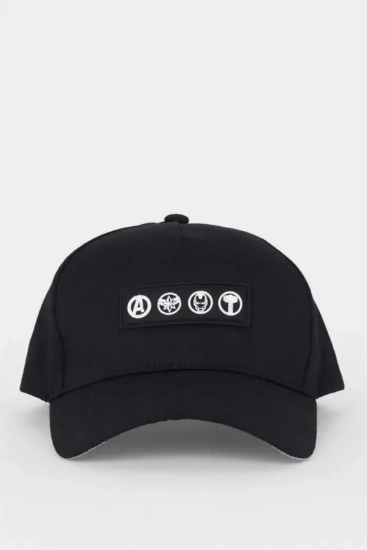 Men's Marvel Avengers Woven Baseball Basketball Cap Black - 5