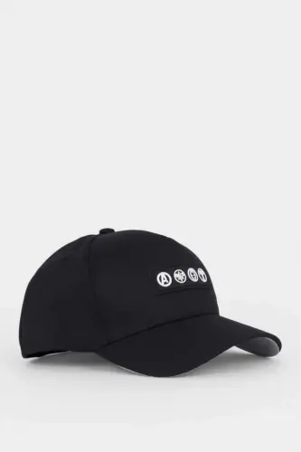 Men's Marvel Avengers Woven Baseball Basketball Cap Black - DEFACTO (1)