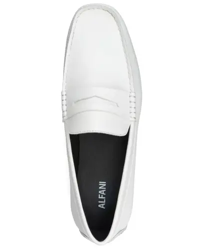 Men's Masonn Slip-On Penny Driving Loafers, Exclusively at Modazone - White Linen - 4