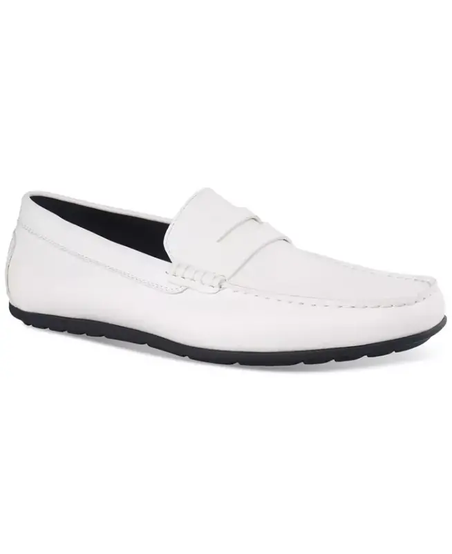 Men's Masonn Slip-On Penny Driving Loafers, Exclusively at Modazone - White Linen - ALFANI