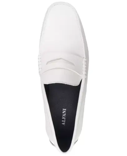 Men's Masonn Slip-On Penny Driving Loafers, Exclusively at Modazone - White Linen - 4
