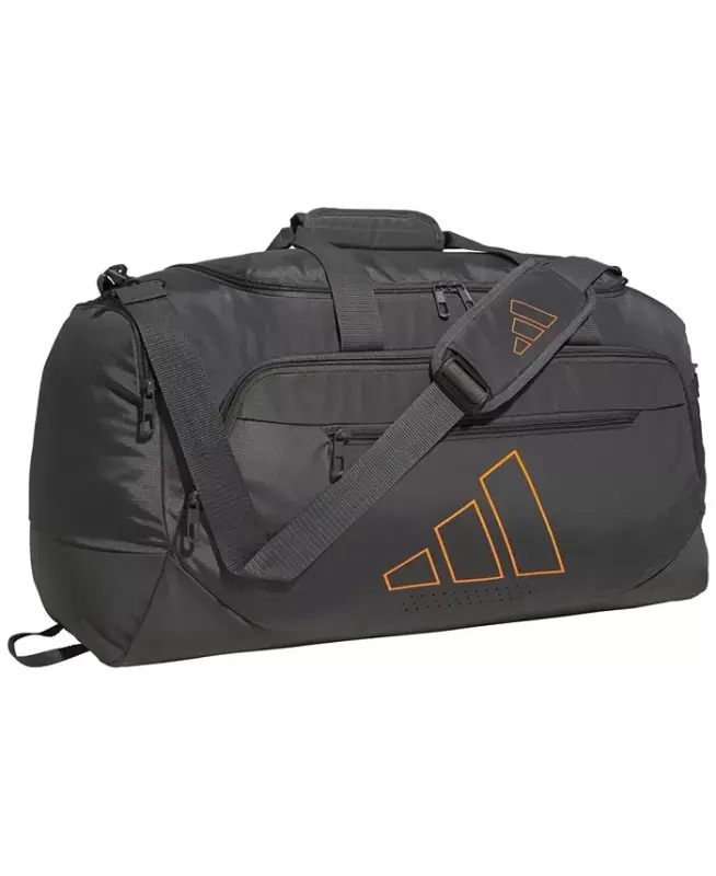 Men's Medium Defender Logo Duffel Bag - Grey Six/pure Orange - ADIDAS