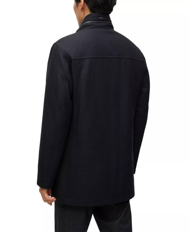 Men's Melange Relaxed-Fit Coat Dark Blue - 2