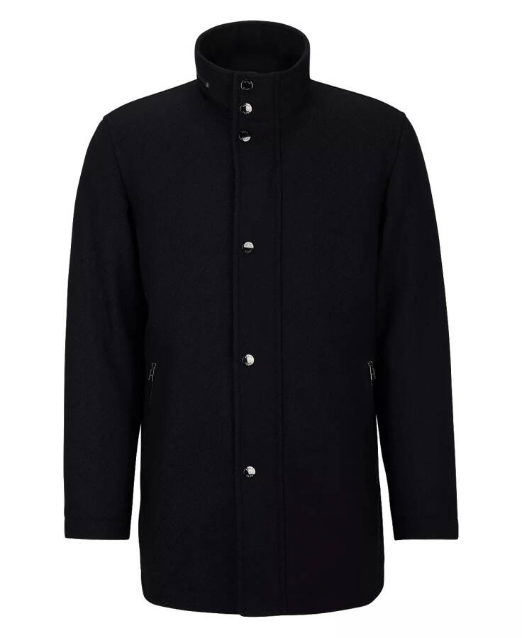 Men's Melange Relaxed-Fit Coat Dark Blue - 3