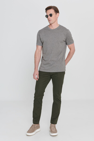 Men's Melange Slim Fit Narrow Cut Crew Neck Cotton Pique T-Shirt - AC&CO / ALTINYILDIZ CLASSICS (1)