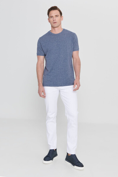 Men's Melange Slim Fit Slim Cut Crew Neck Cotton Piqué T-Shirt - AC&CO / ALTINYILDIZ CLASSICS (1)