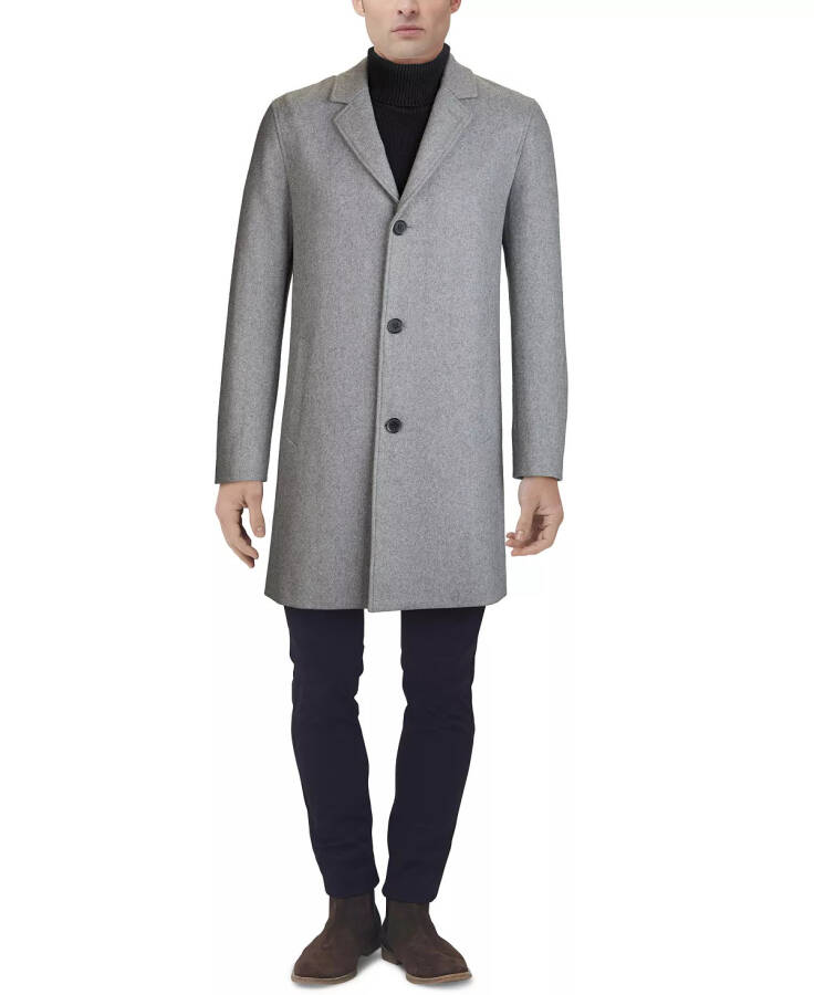 Men's Melton Classic-Fit Topcoat - Light Grey - 1