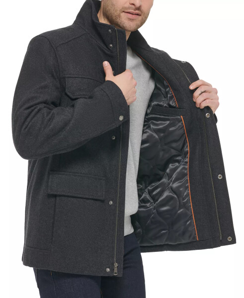 Men's Melton Wool Multi-Pocket Field Coat Charcoal - 4