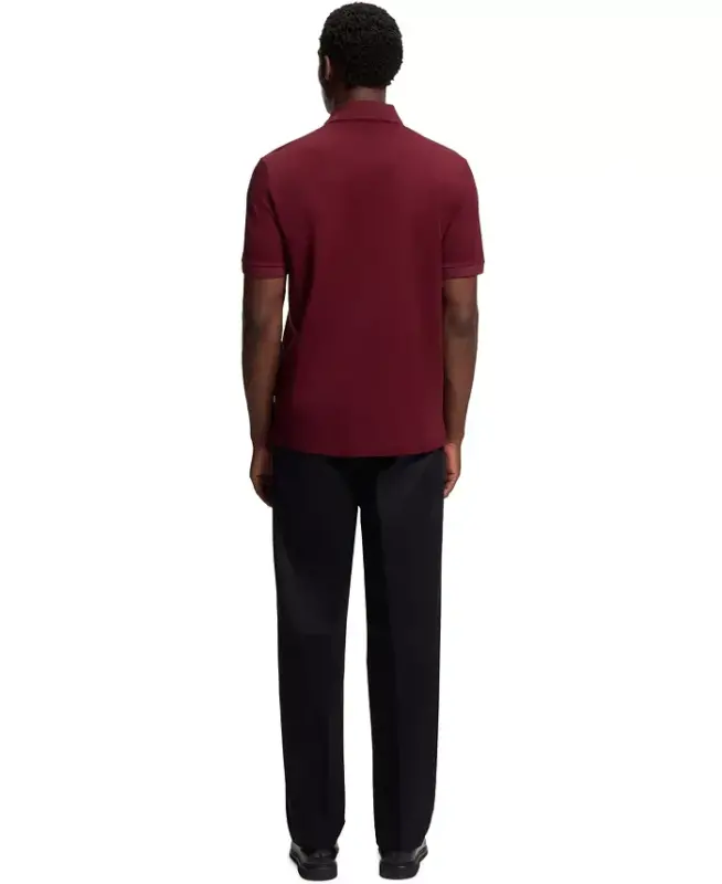 Men's Mercerised-Cotton Polo Shirt - Dark Red - 2