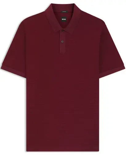Men's Mercerised-Cotton Polo Shirt - Dark Red - 3