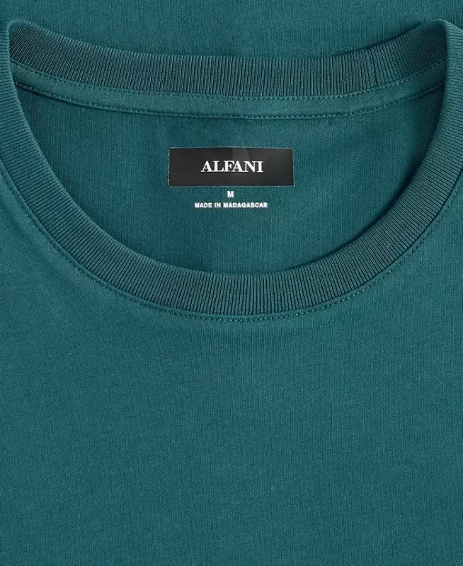 Men's Mercerized Cotton Short Sleeve Crewneck T-Shirt, Created for Modazone - Dark Spruce - 2