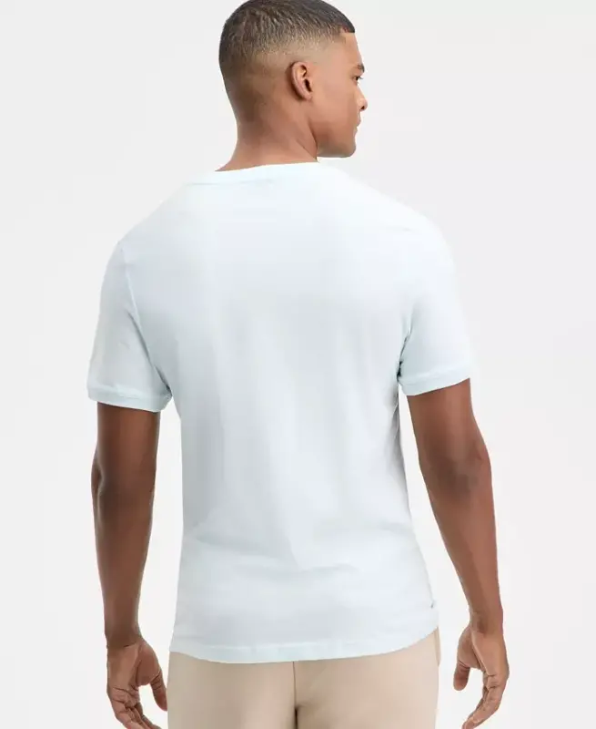 Men's Mercerized Cotton Short Sleeve Crewneck T-Shirt, Modazone Exclusive - Tint Blue - 2