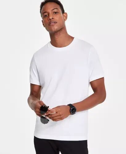 Men's Mercerized Cotton Short Sleeve Crewneck T-Shirt, Modazone Exclusive - Bright White - 1