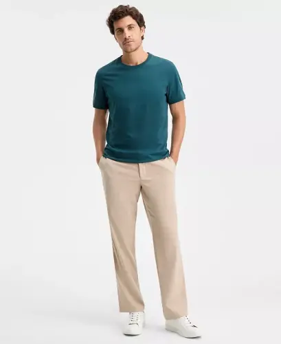 Men's Mercerized Cotton Short Sleeve Crewneck T-Shirt, Modazone Exclusive - Dark Spruce - 5