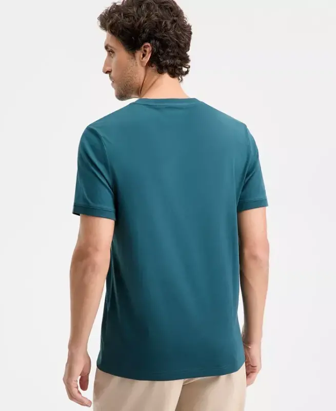 Men's Mercerized Cotton Short Sleeve Crewneck T-Shirt, Modazone Exclusive - Dark Spruce - 6