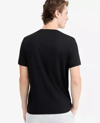 Men's Mercerized Cotton Short Sleeve Crewneck T-Shirt, Modazone Exclusive - Deep Black - 6