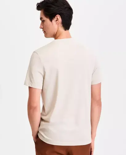 Men's Mercerized Cotton Short Sleeve Crewneck T-Shirt, Modazone Exclusive - Pelican - 3