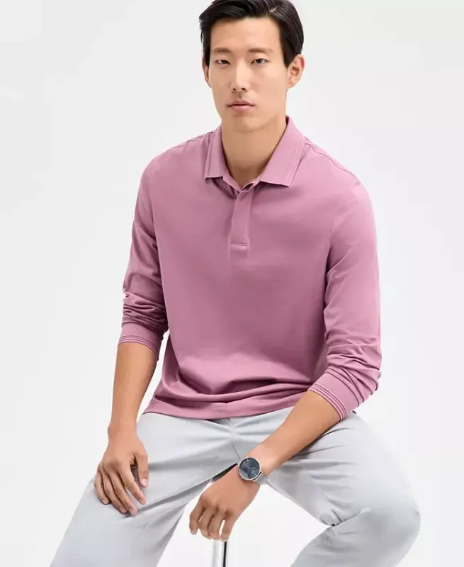Men's Mercerized Polo Shirt, Created for Modazone - Chalky Rose - ALFANI