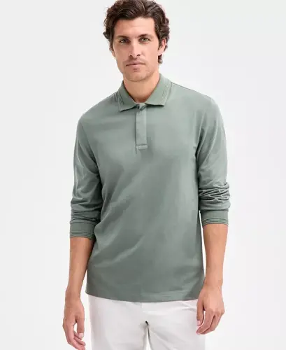Men's Mercerized Polo Shirt, Created for Modazone - New Sage - 1