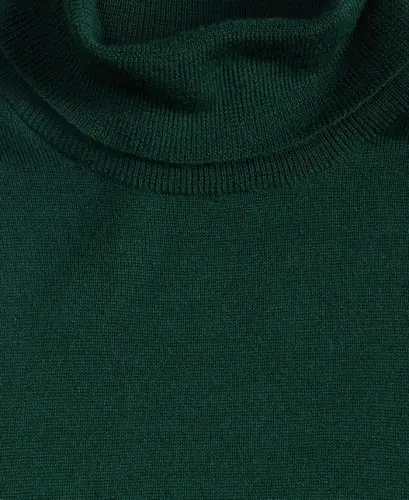 Men's Merino Wool Blend Turtleneck Sweater, Created for Modazone - Creame Deep Hunter - 8