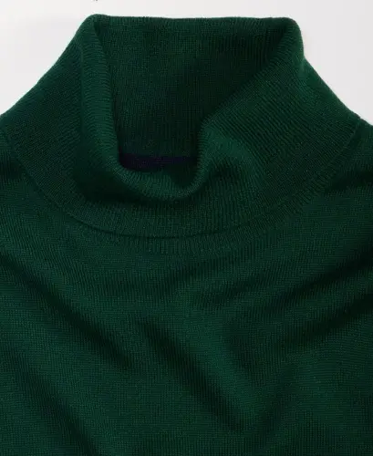 Men's Merino Wool Blend Turtleneck Sweater, Created for Modazone - Creame Deep Hunter - 6