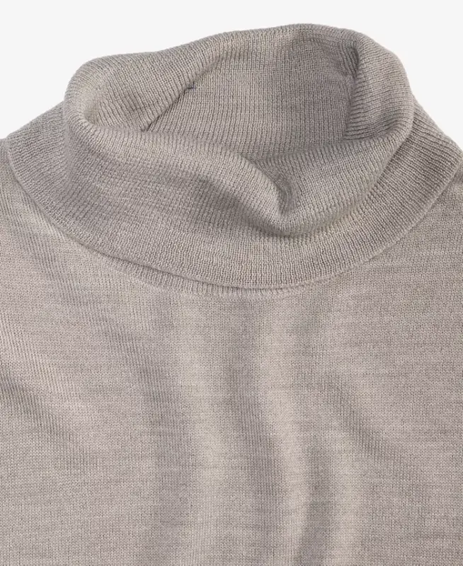 Men's Merino Wool Blend Turtleneck Sweater, Created for Modazone - Light Gray Heather - 7