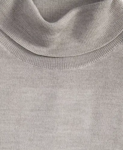 Men's Merino Wool Blend Turtleneck Sweater, Created for Modazone - Light Gray Heather - 9