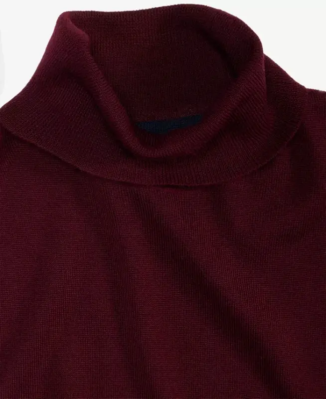 Men's Merino Wool Blend Turtleneck Sweater, Created for Modazone - Red Plum - 3