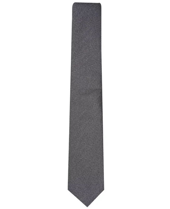 Men's Metallic Texture Slim Tie, Created for Modazone - Silver - 2